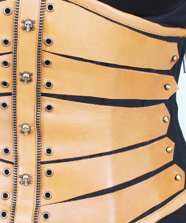 Nataly Cotton & Leather Underbust Corset