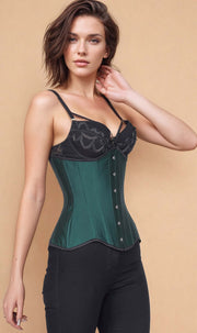 Raji Corset In Green Taffeta