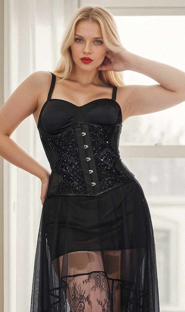 Jessica Black Lace Overlay Couture Corset