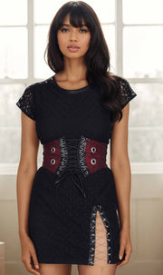 Linzey Maroon Corset Belt