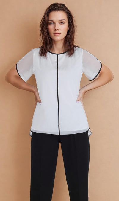 Michaela Piping Detail Top