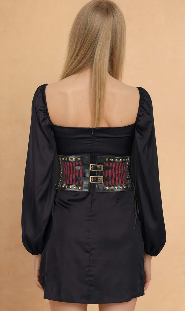 Shanella Corset Inspired Maroon Belt