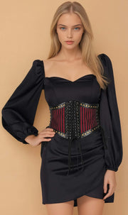 Shanella Corset Inspired Maroon Belt