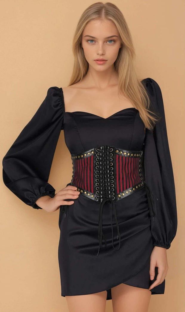 Shanella Corset Inspired Maroon Belt