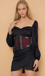 Shanella Corset Inspired Maroon Belt