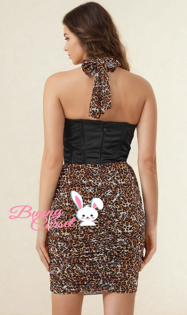 Brittany Bespoke Printed Mesh Corset Dress