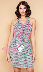 Nathalia Custom Made Printed Corset Dress