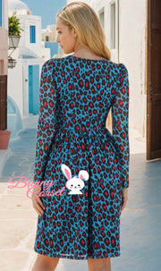 Aisling Leopard Print  Mesh Dress