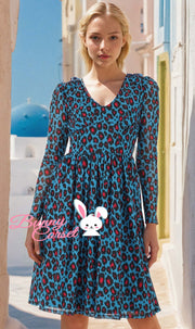 Aisling Leopard Print  Mesh Dress