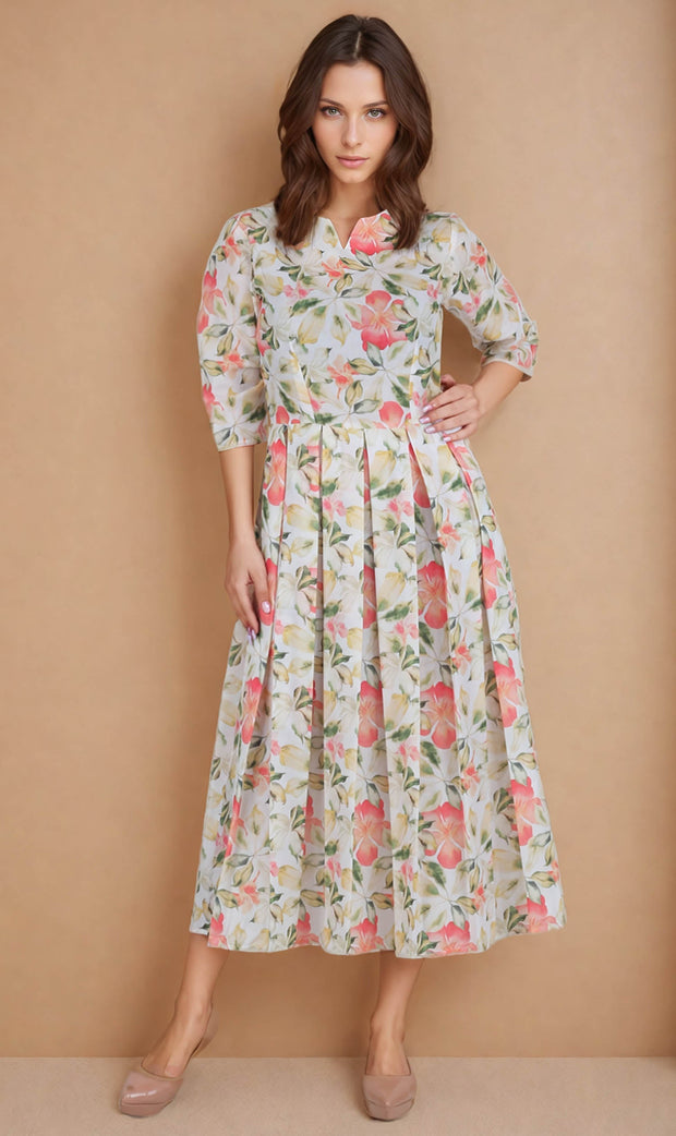 Kenna Round Neck Print Dress