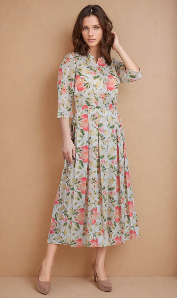 Kenna Round Neck Print Dress