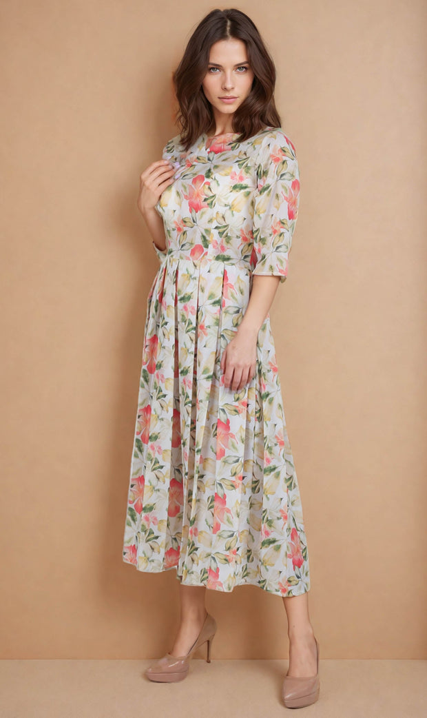 Kenna Round Neck Print Dress
