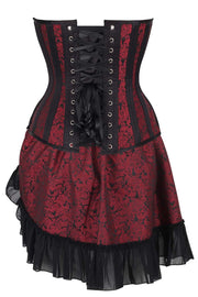 Mckayla Brocade Waist Training Corset and Skirt Co-Ord Set