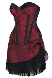 Mckayla Brocade Waist Training Corset and Skirt Co-Ord Set