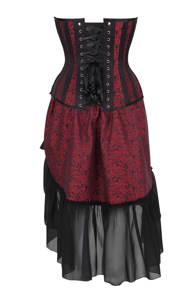 Mckayla Brocade Waist Training Corset and Skirt Co-Ord Set