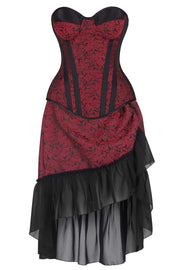 Mckayla Brocade Waist Training Corset and Skirt Co-Ord Set