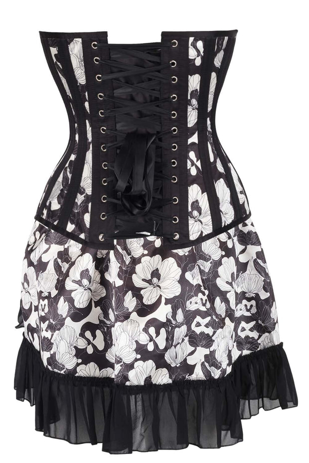 Carol Satin Waist Training Corset and Skirt Co-Ord Set