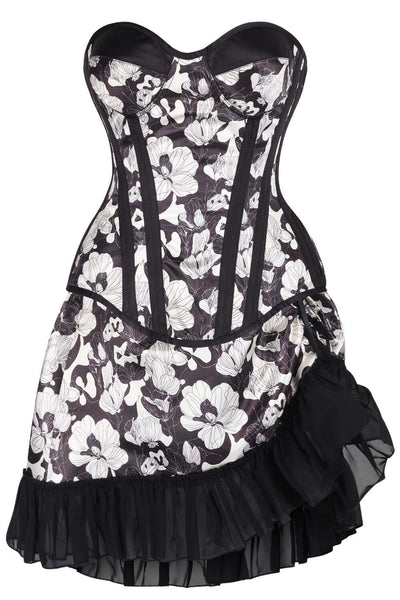Carol Satin Waist Training Corset and Skirt Co-Ord Set