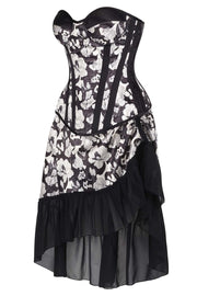 Carol Satin Waist Training Corset and Skirt Co-Ord Set
