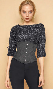 Aspen Underbust Black Brocade Corset