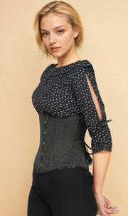 Aspen Underbust Black Brocade Corset