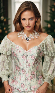 Blakely Victorian Inspired Corset with Attached Sleeve
