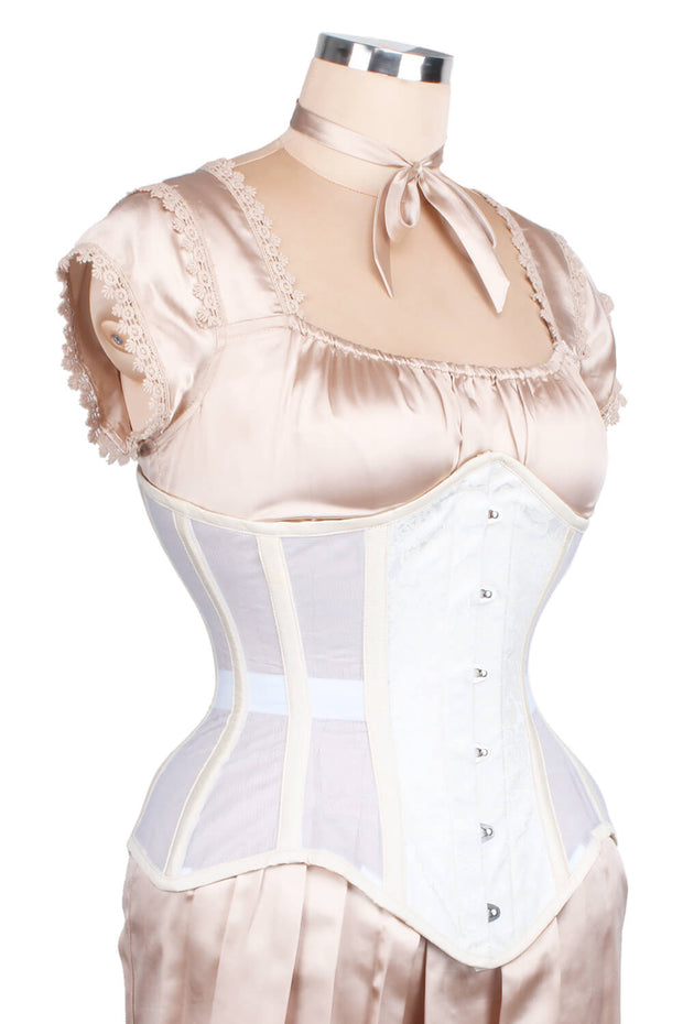 Birdena Mesh with Ivory Brocade Underbust Corset (ELC-501)