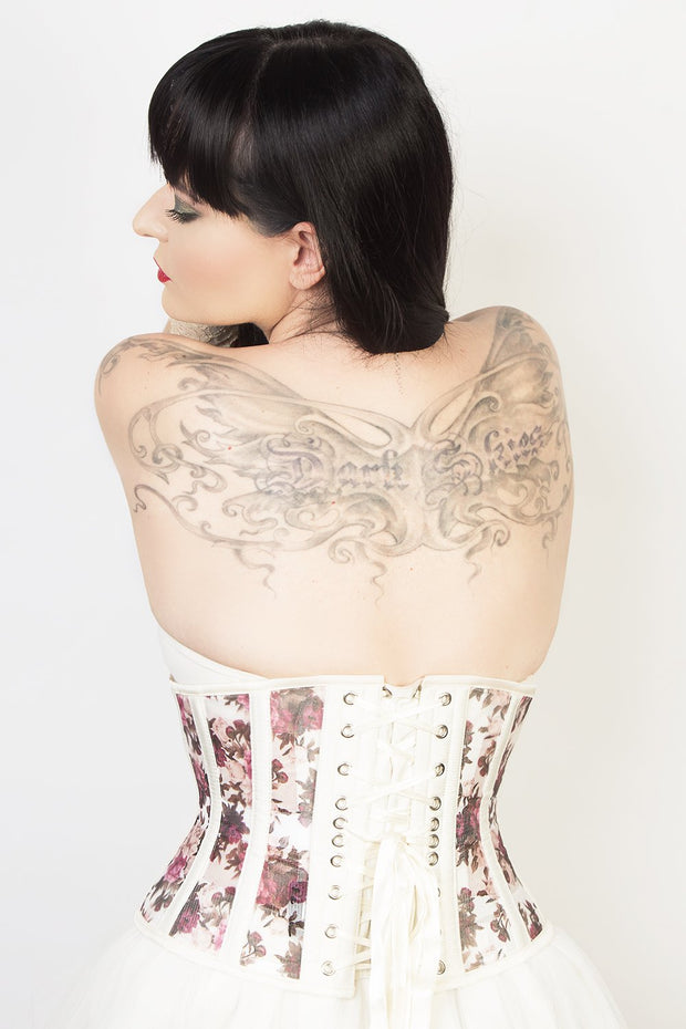 Laynie Underbust Floral Print Mesh Corset