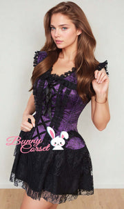Steel Boned Printed Burlesque Corset Dress