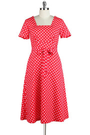 Emmott Polka Print Square Neck Dress