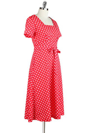 Emmott Polka Print Square Neck Dress