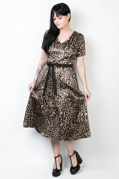 Denequa Leopard Print Flare Dress