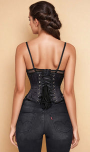Waist Trainer Custom Made Black Satin Waspie Corset