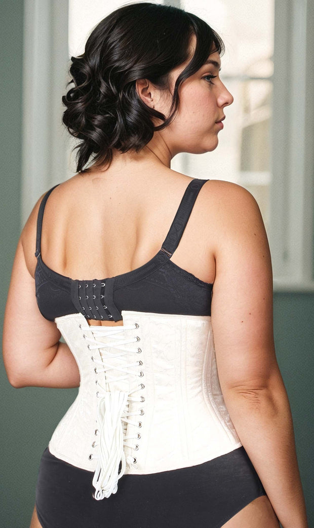 Plus Size Underbust Ivory Brocade Standard Corset