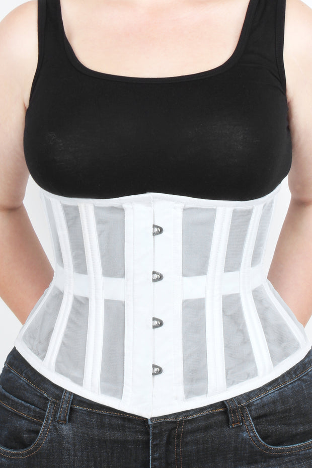 Underbust White Mesh Standard Corset