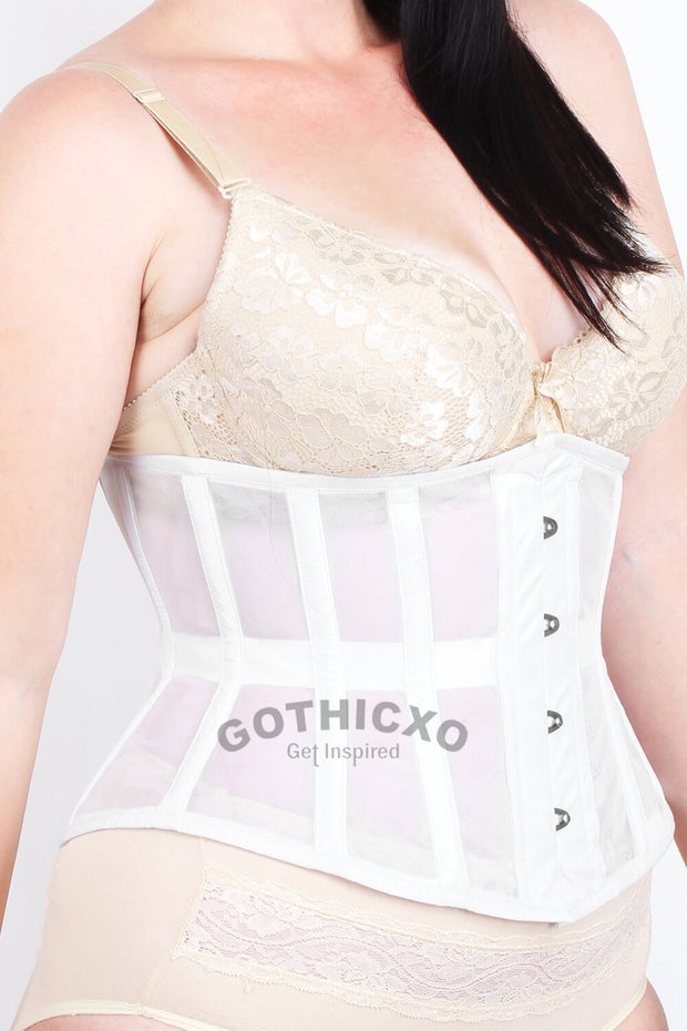 Rishelle Underbust White Mesh Corset