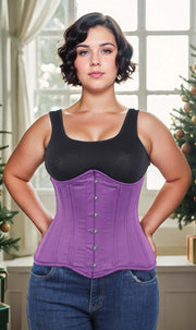 Long Underbust Purple Taffeta Corset