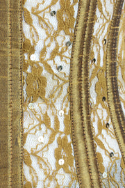 Underbust Plus Size Gold Mesh with Sequin Lace Corset