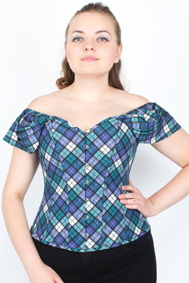 Mihewi Plaid Print Overbust Corset