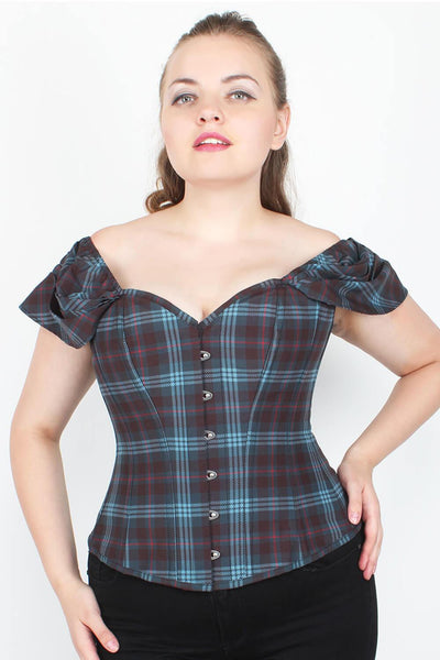 Stellar Overbust Plaid Print Corset