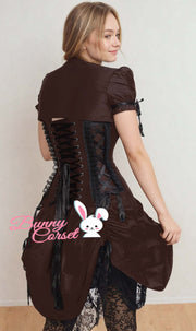 Roswell Victorian Inspired Brown Corset Dress with Bolero