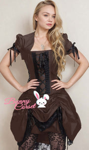 Roswell Custom Made Victorian Inspired Brown Corset Dress with Bolero