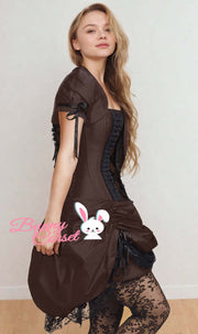 Roswell Custom Made Victorian Inspired Brown Corset Dress with Bolero