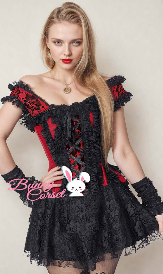 Ruchel Steel Boned Halter Burlesque Corset Dress