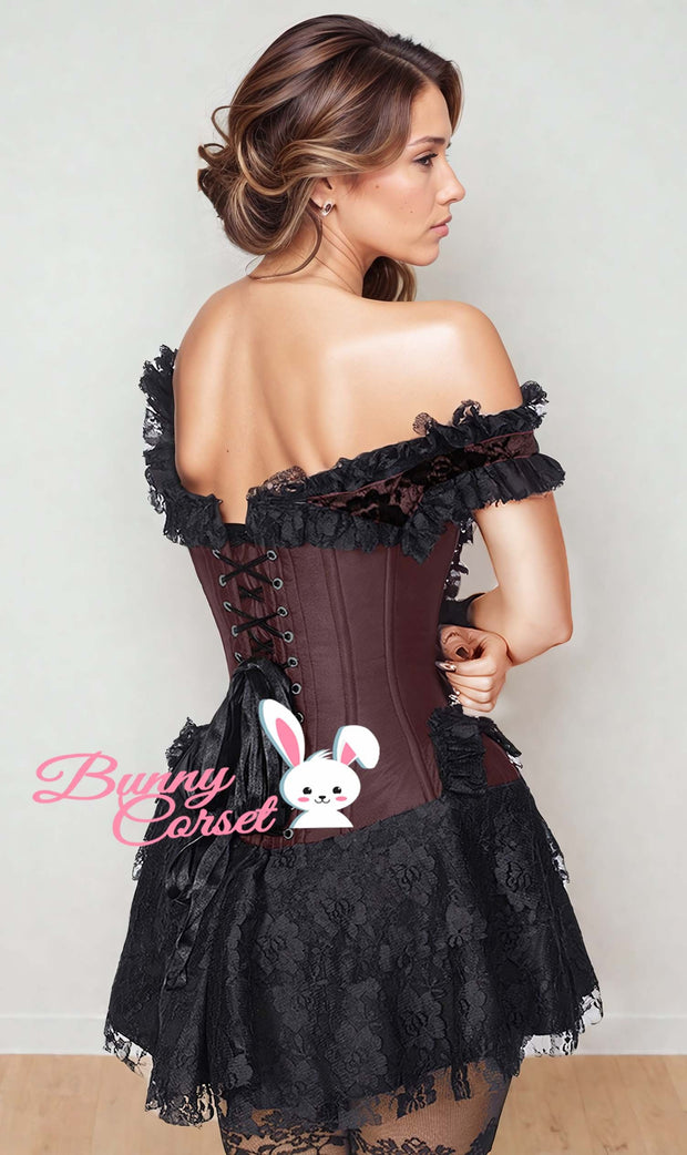 Caetlin Brown Halter Burlesque Corset Dress