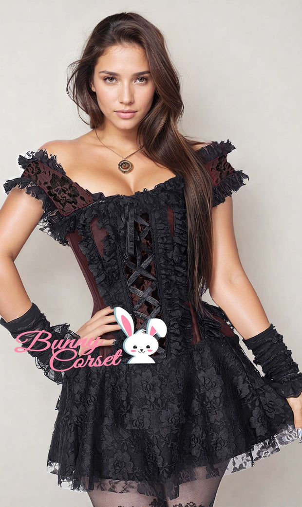 Caetlin Brown Halter Burlesque Corset Dress