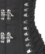 Ailidh Black Gothic Cotton Corset with Criss Cross Sides