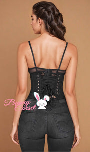 Black Custom Made Corset Waist Shaper in 100% Cotton