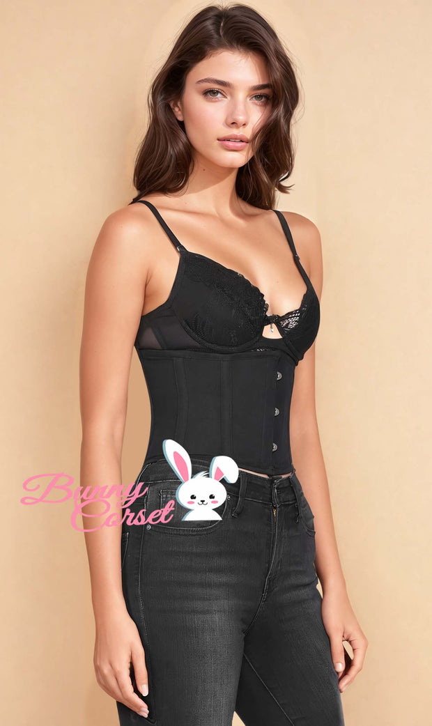 Black Custom Made Corset Waist Shaper in 100% Cotton