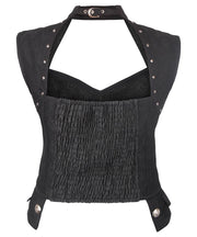 Davion Gothic Black Corset Top with Halter Neck